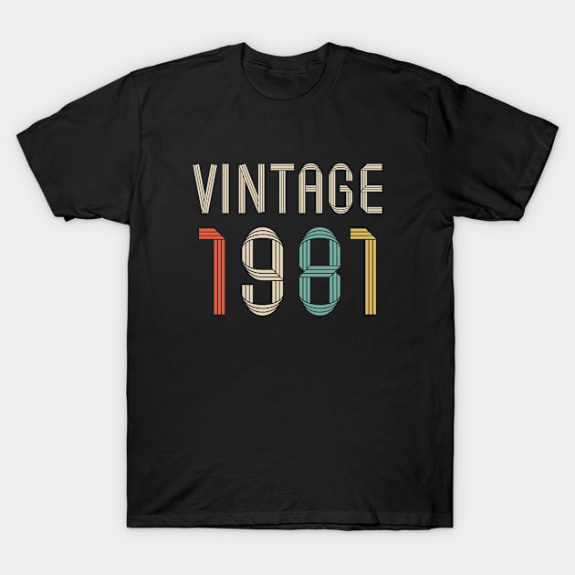 Vintage 1981 41 years old birthday T-Shirt by hoopoe